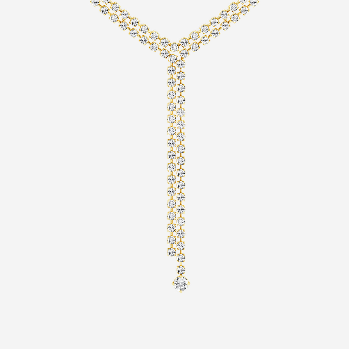 25 ctw Round Lab Grown Diamond Double Row Lariat Necklace
