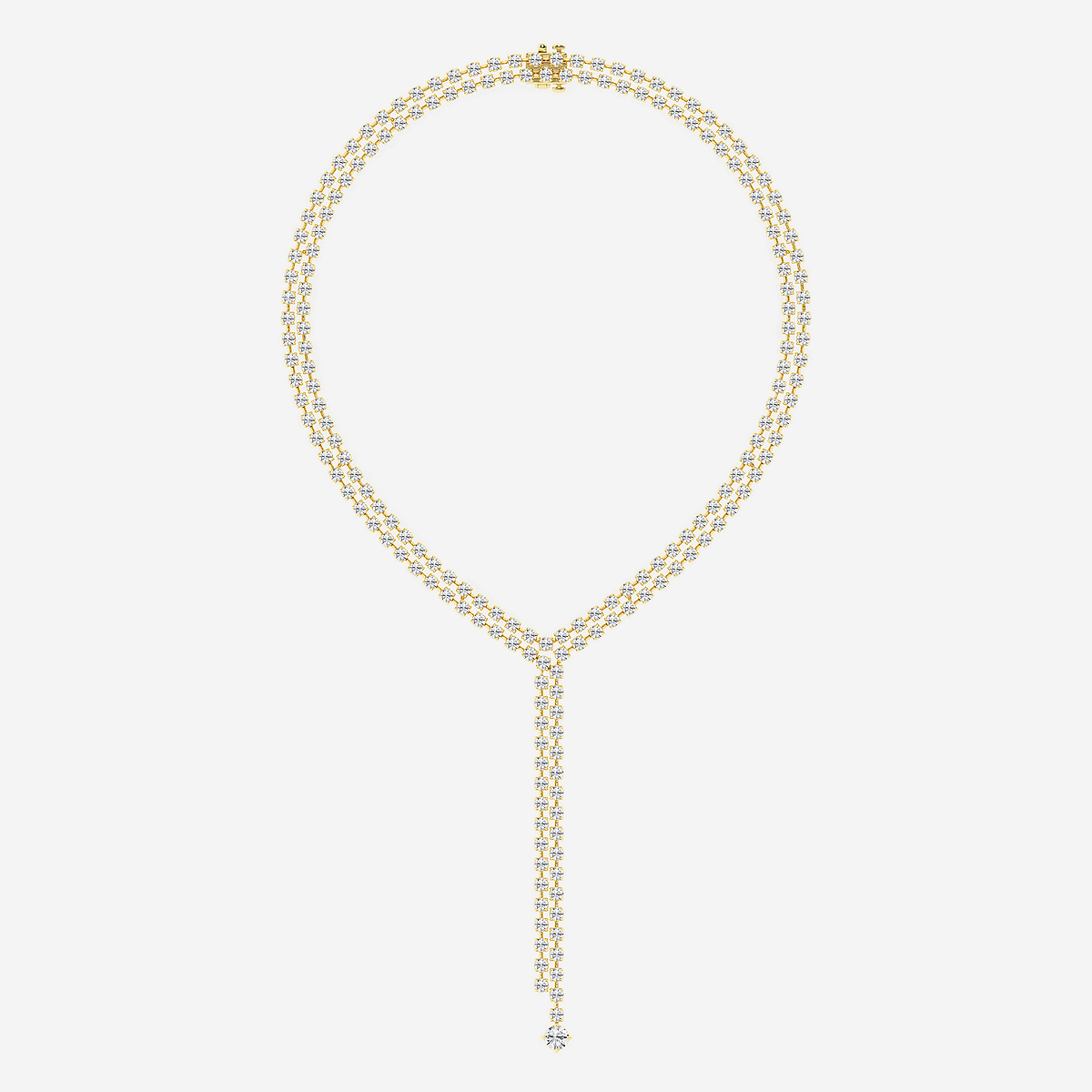 Additional Image 3 for  25 ctw Round Lab Grown Diamond Double Row Lariat Necklace
