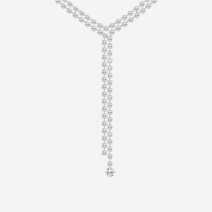 Round Double Row Lariat Fashion Necklace