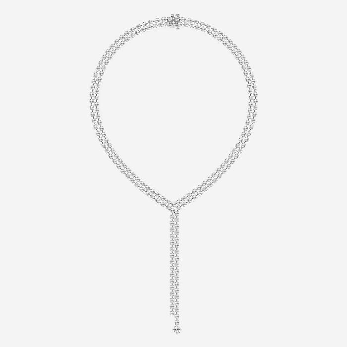 Round Double Row Lariat Fashion Necklace