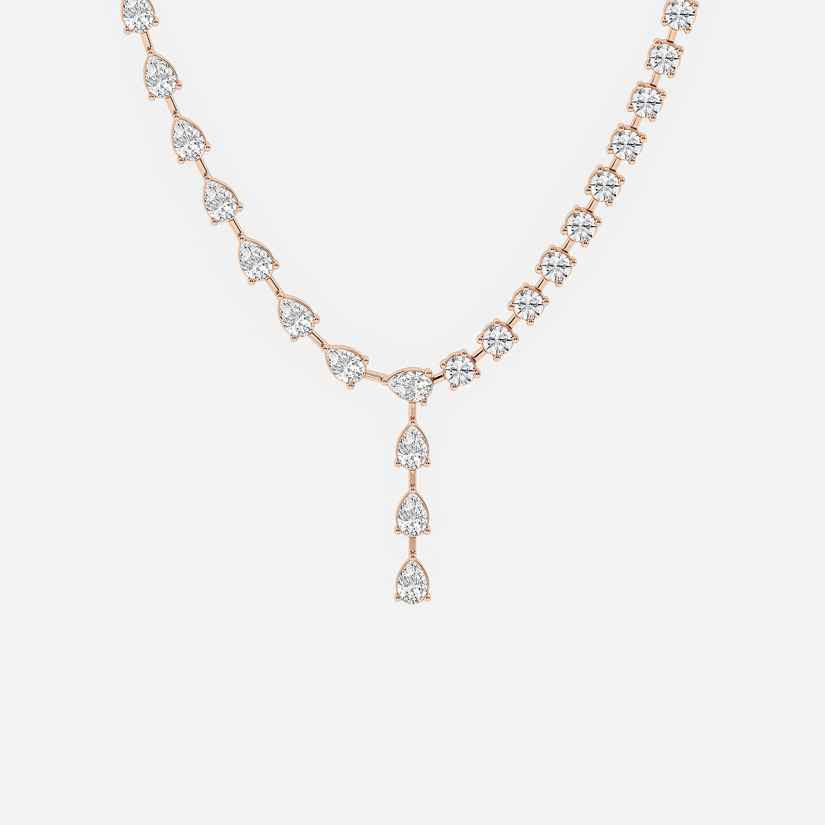 20 ctw Pear Lab Grown Diamond Lariat Necklace