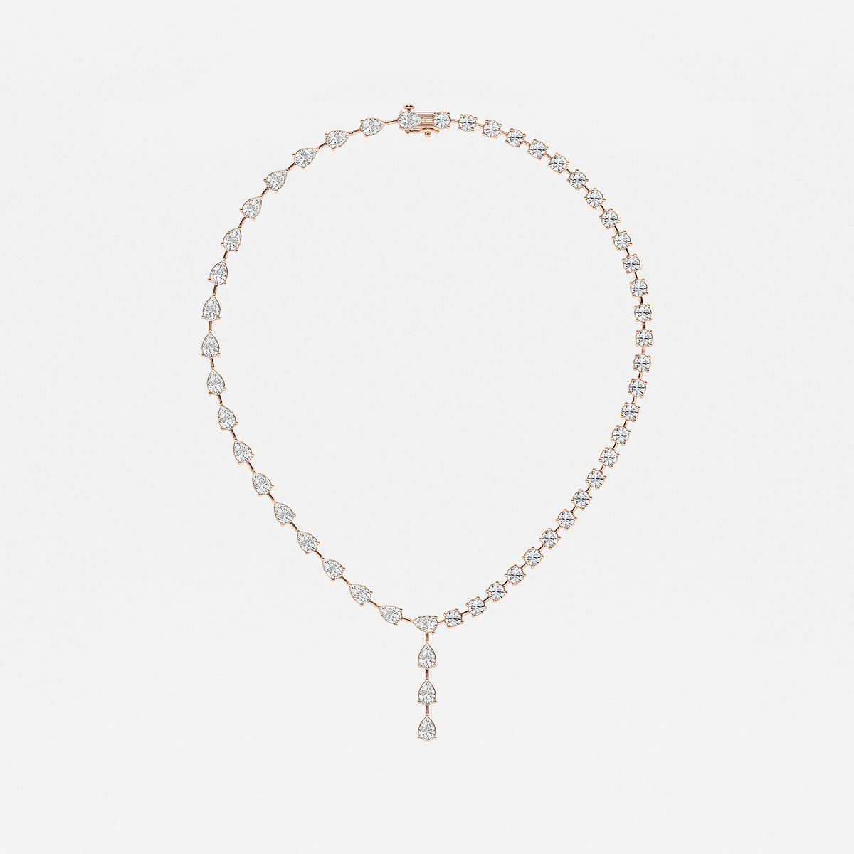 Additional Image 3 for  20 ctw Pear Lab Grown Diamond Lariat Necklace