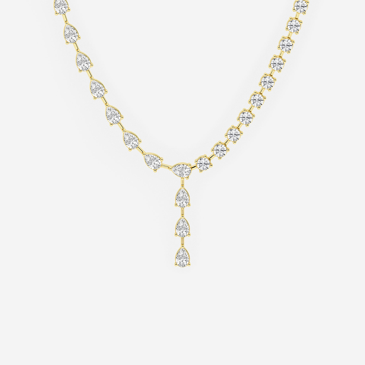 20 ctw Pear Lab Grown Diamond Lariat Necklace