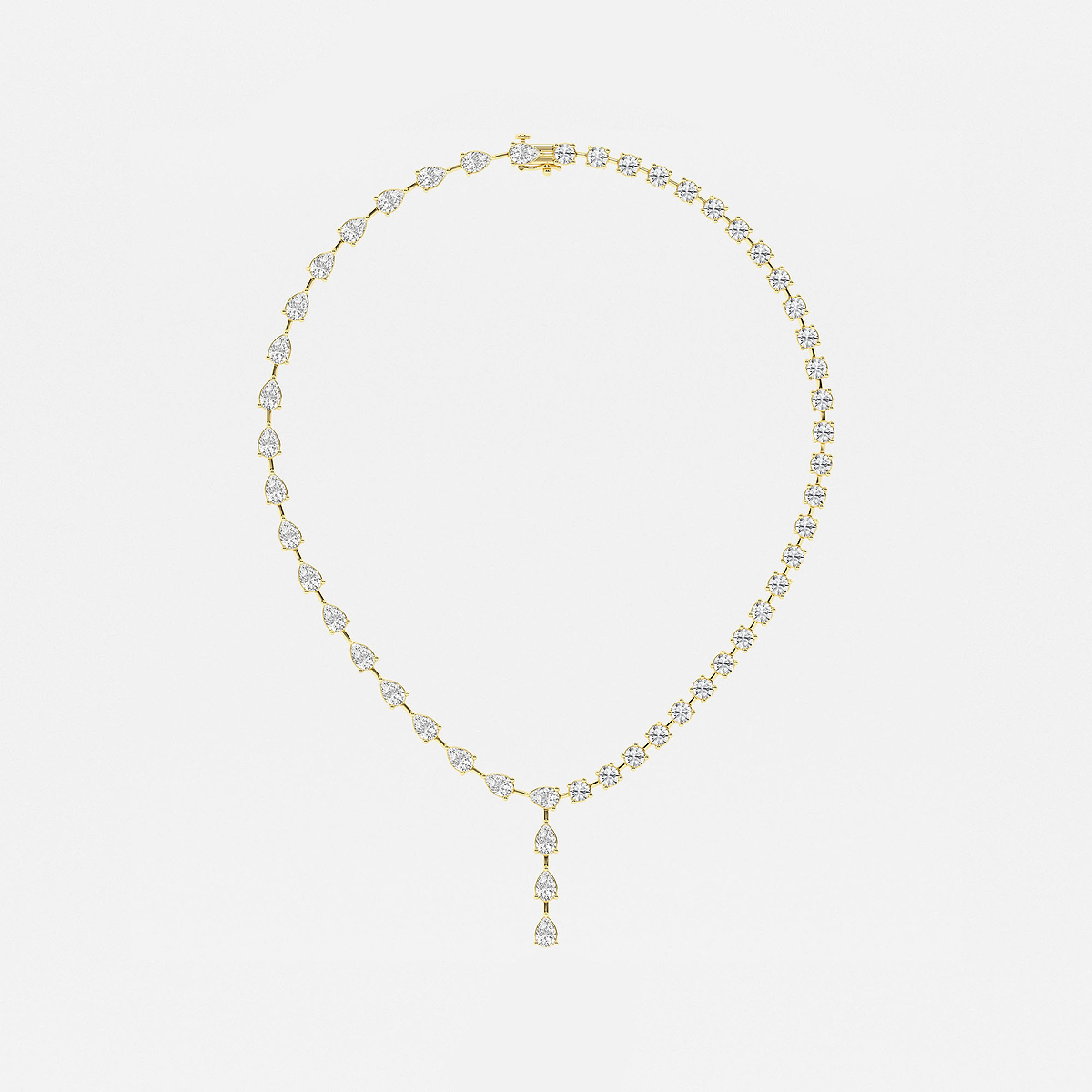 Additional Image 3 for  20 ctw Pear Lab Grown Diamond Lariat Necklace