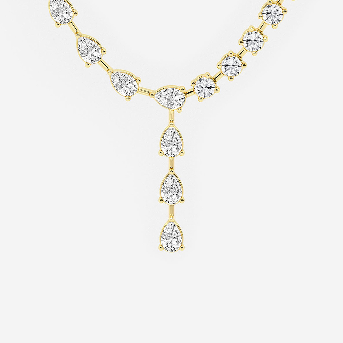 Additional Image 1 for  20 ctw Pear Lab Grown Diamond Lariat Necklace