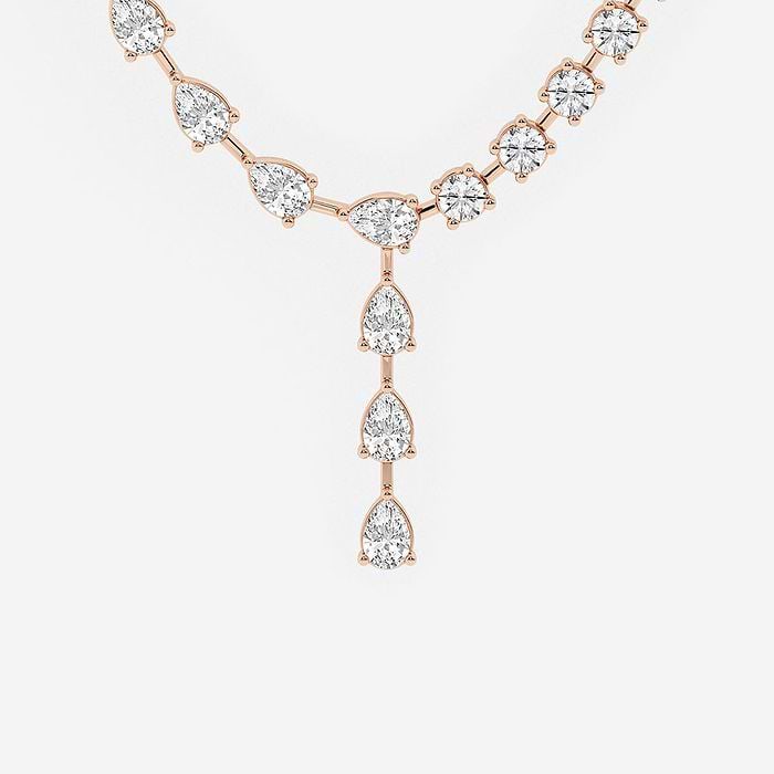 Pear Lariat Fashion Necklace