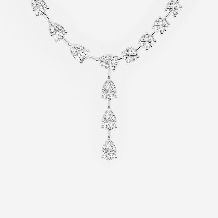 Pear Lariat Fashion Necklace