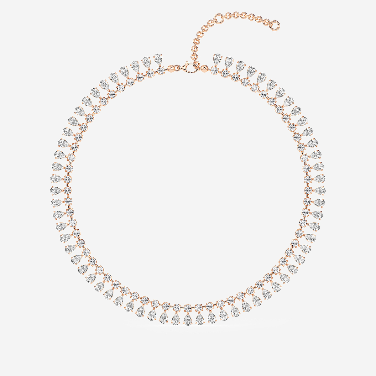 Additional Image 3 for  15 1/2 ctw Pear Lab Grown Diamond Choker Necklace