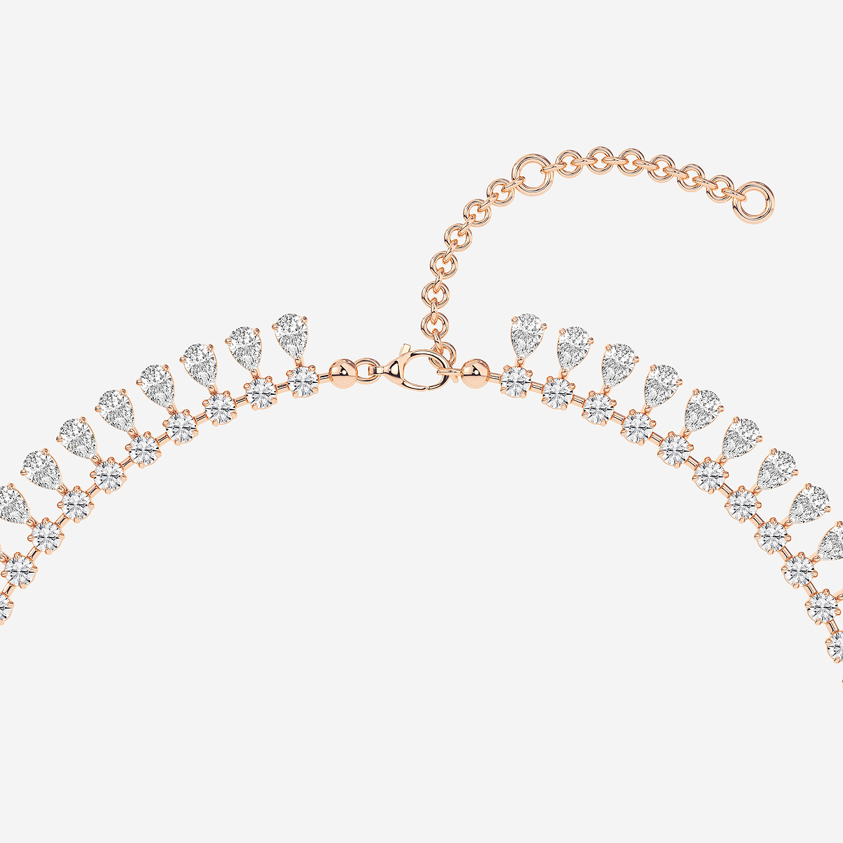 Additional Image 2 for  15 1/2 ctw Pear Lab Grown Diamond Choker Necklace