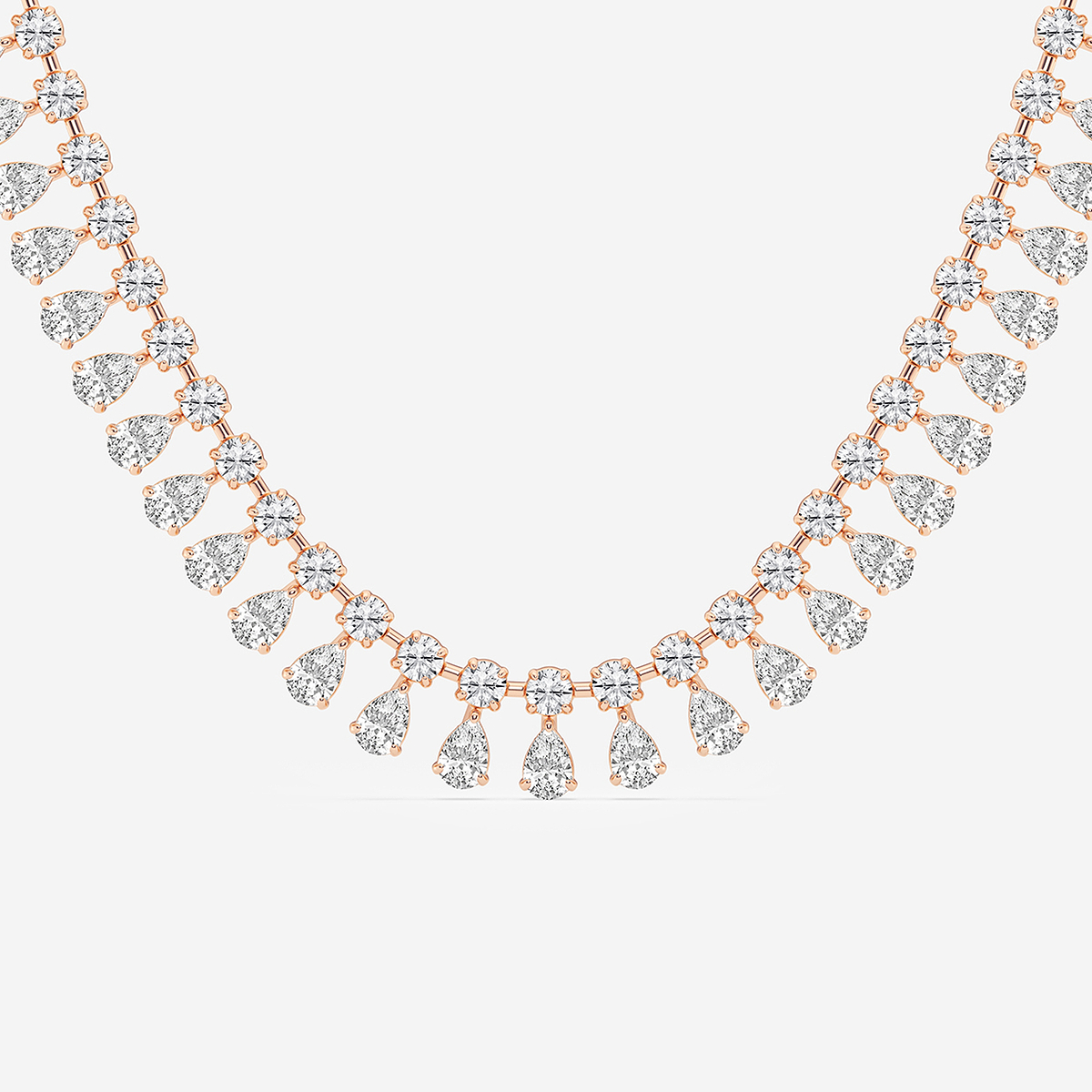 Additional Image 1 for  15 1/2 ctw Pear Lab Grown Diamond Choker Necklace