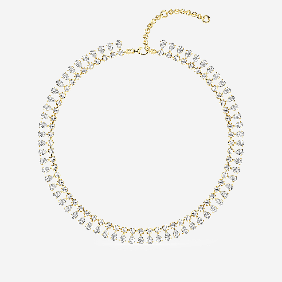 Additional Image 3 for  15 1/2 ctw Pear Lab Grown Diamond Choker Necklace