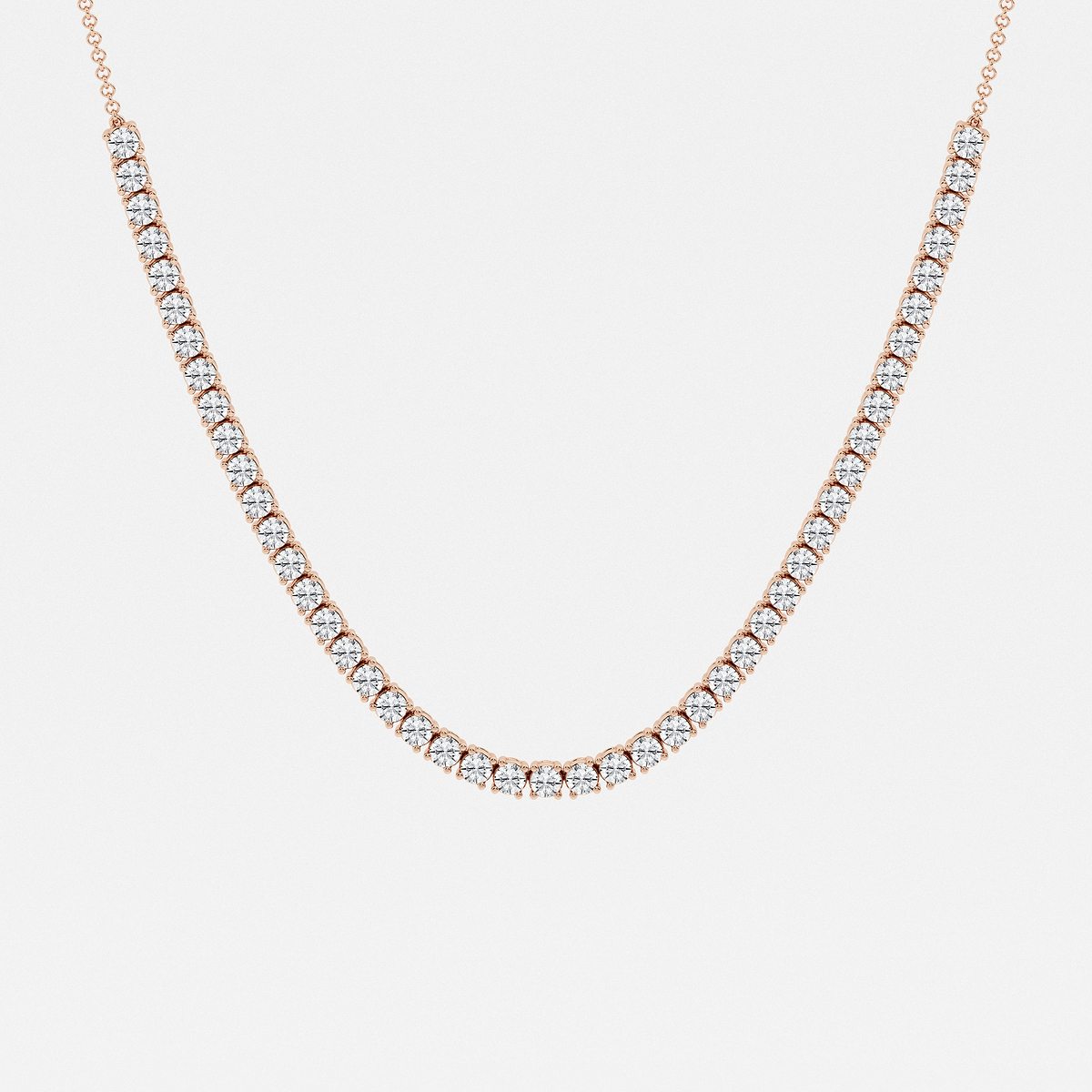 5 ctw Round Lab Grown Diamond Adjustable Choker Tennis Necklace
