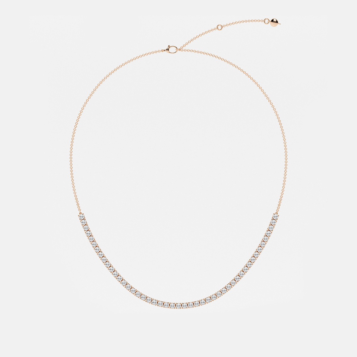 Additional Image 3 for  5 ctw Round Lab Grown Diamond Adjustable Choker Tennis Necklace