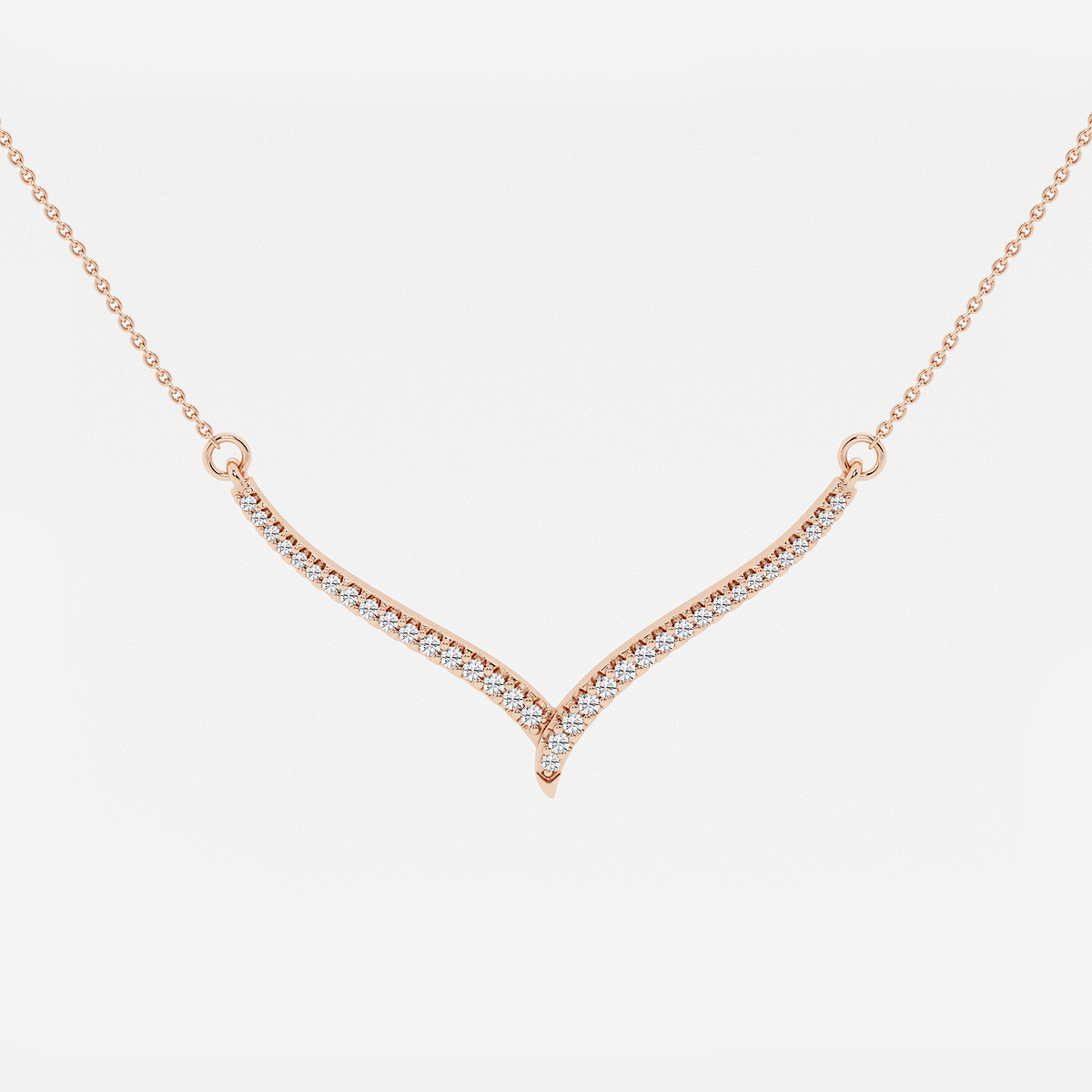 1/6 ctw Round Lab Grown Diamond Petite Chevron Necklace