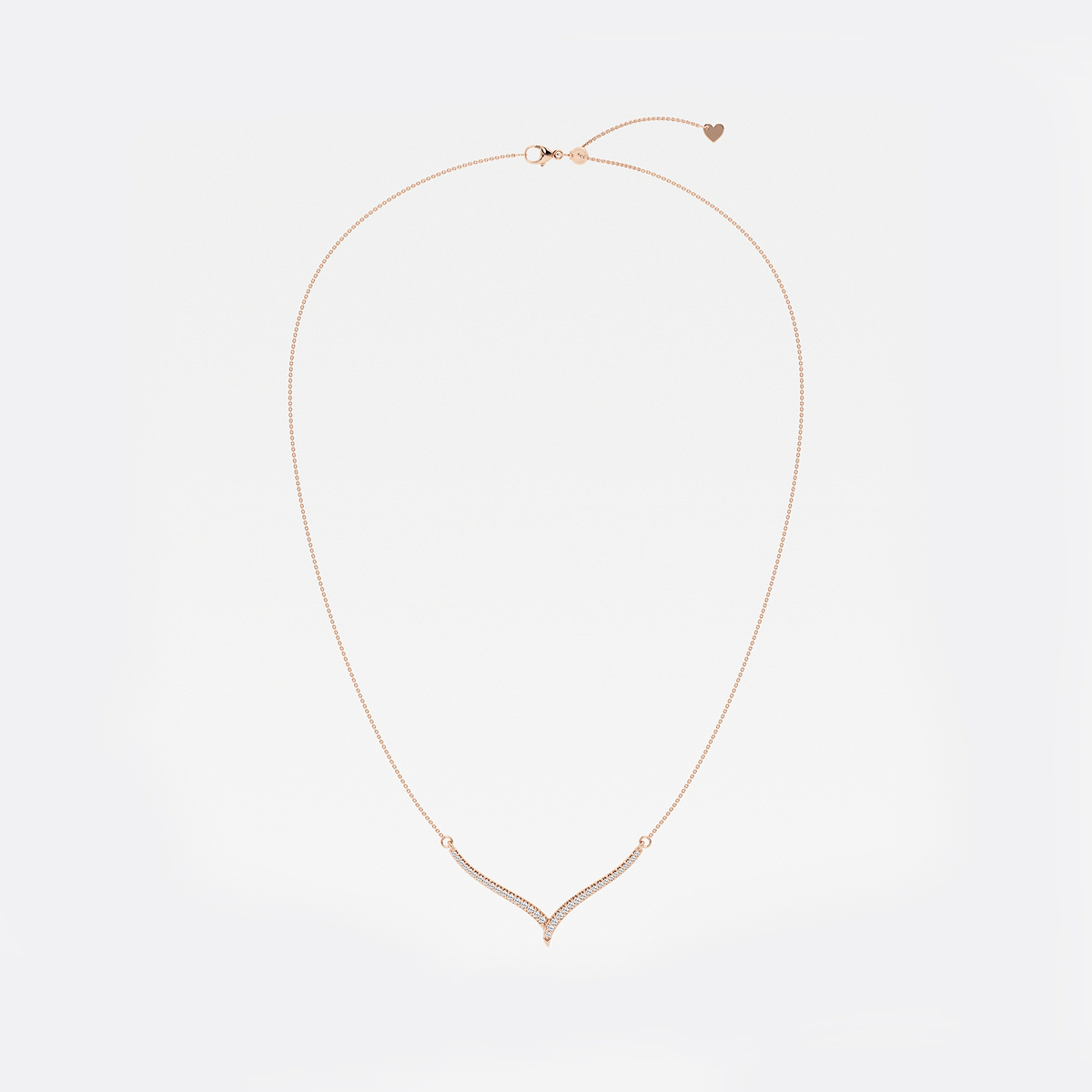 Additional Image 3 for  1/6 ctw Round Lab Grown Diamond Petite Chevron Necklace