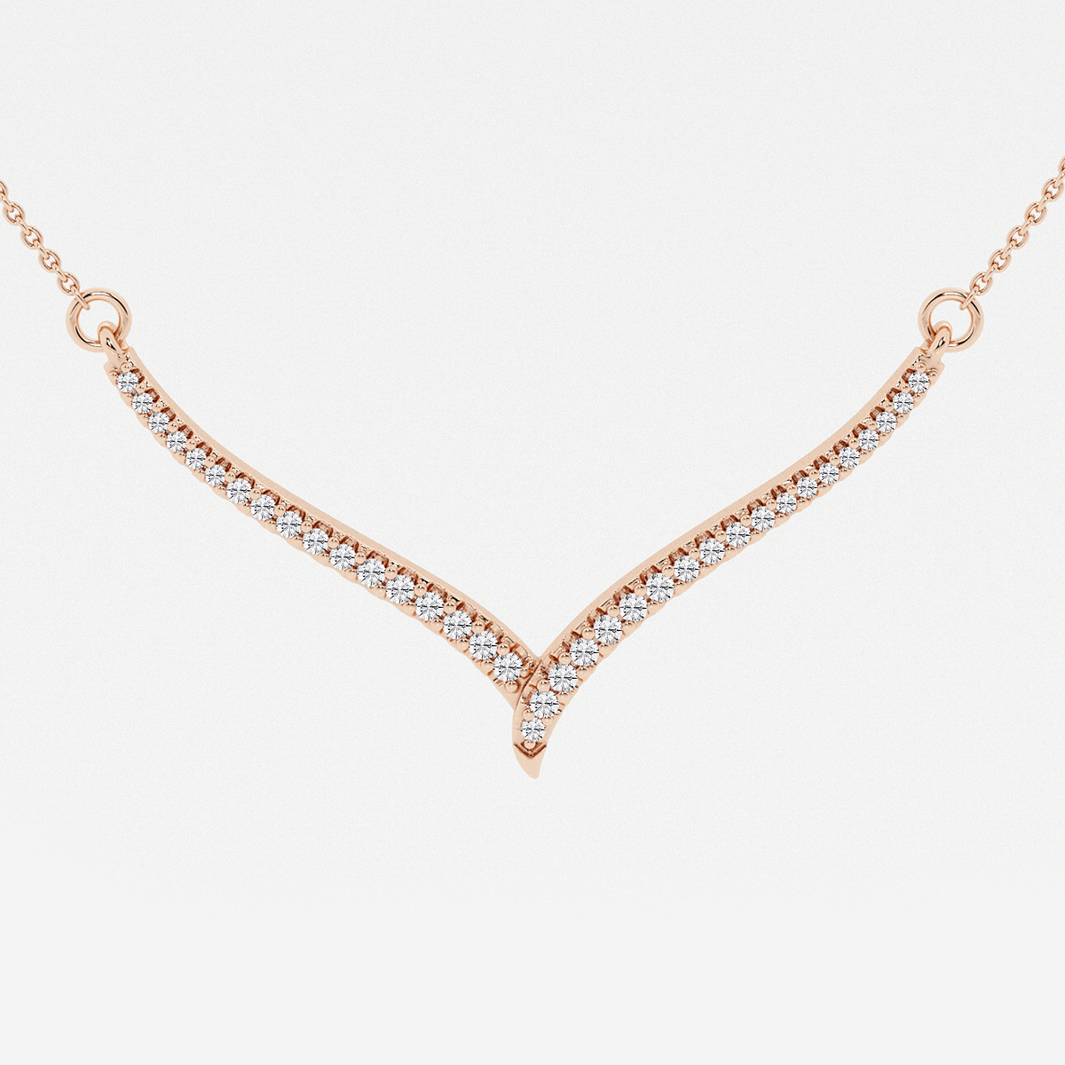 Additional Image 1 for  1/6 ctw Round Lab Grown Diamond Petite Chevron Necklace