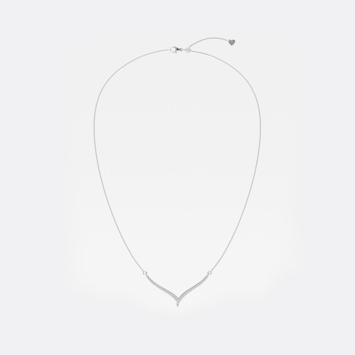 Additional Image 3 for  1/6 ctw Round Lab Grown Diamond Petite Chevron Necklace