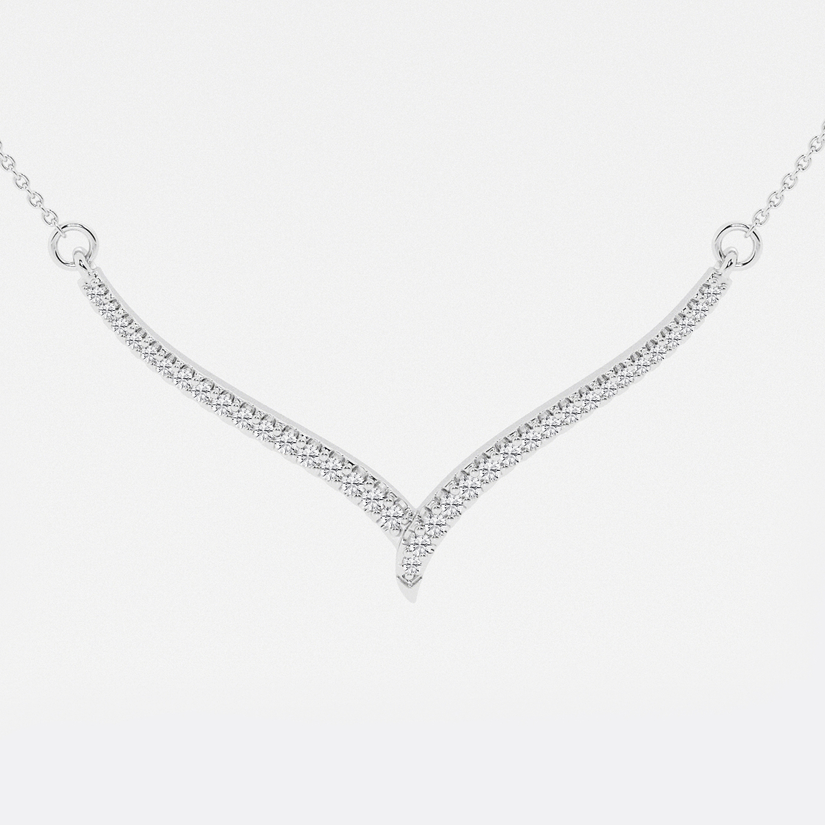 Additional Image 1 for  1/6 ctw Round Lab Grown Diamond Petite Chevron Necklace