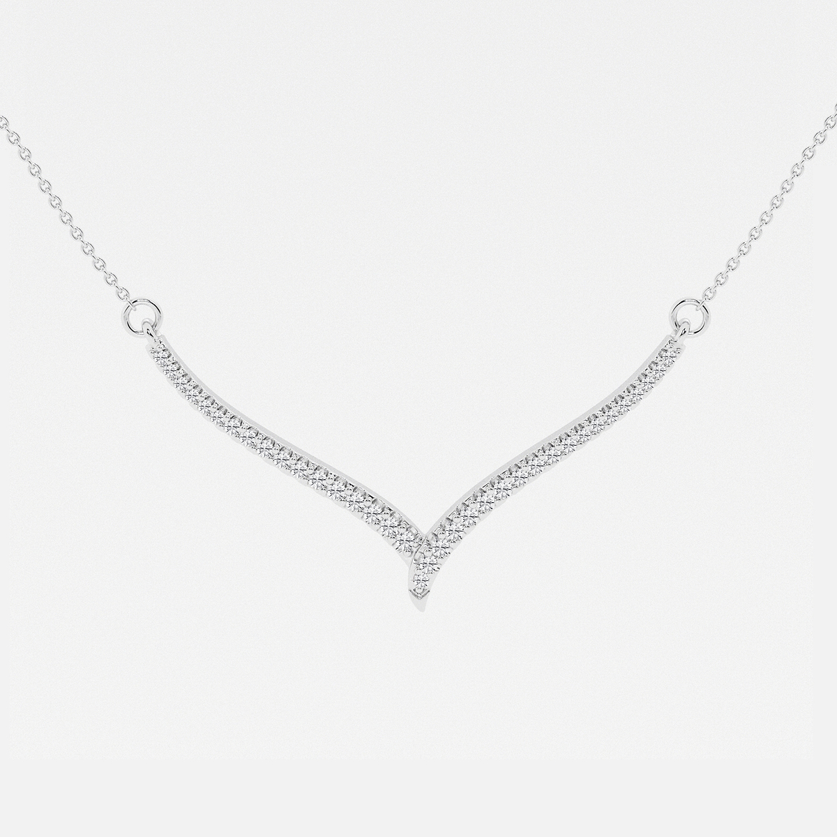 1/6 ctw Round Lab Grown Diamond Petite Chevron Necklace