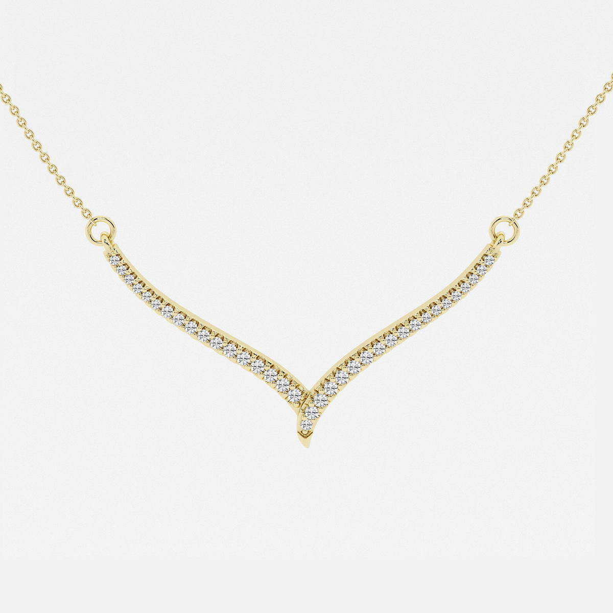 1/6 ctw Round Lab Grown Diamond Petite Chevron Necklace