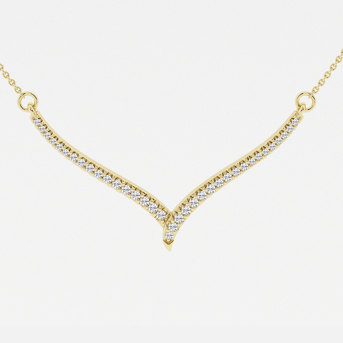 Additional Image 1 for  1/6 ctw Round Lab Grown Diamond Petite Chevron Necklace