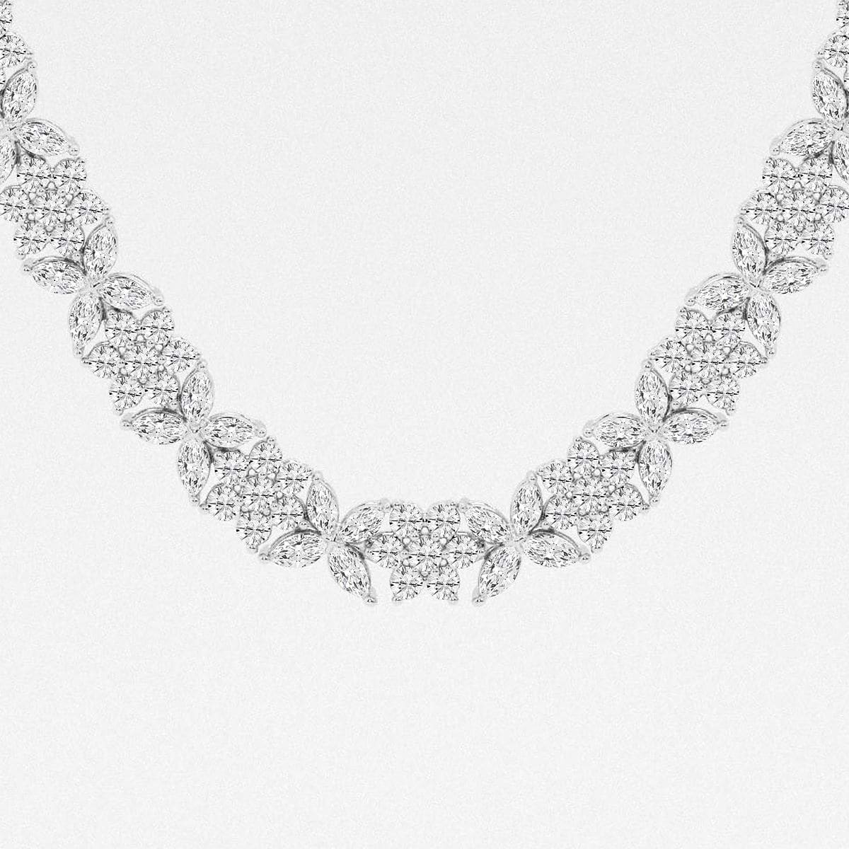 20 ctw Marquise Lab Grown Diamond Floral Tennis Necklace 20 ctw Marquise Lab Grown Diamond Floral Tennis Necklace