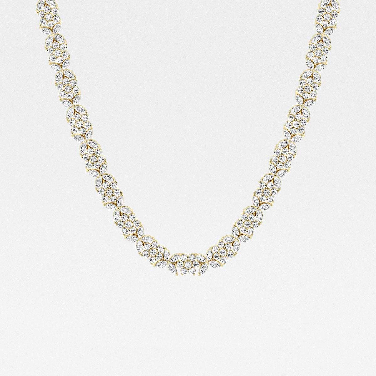 20 ctw Marquise Lab Grown Diamond Floral Tennis Necklace