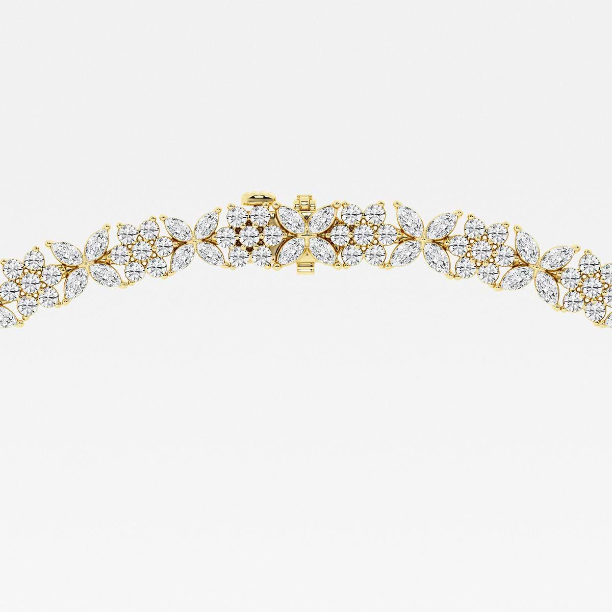 Additional Image 2 for  20 ctw Marquise Lab Grown Diamond Floral Tennis Necklace