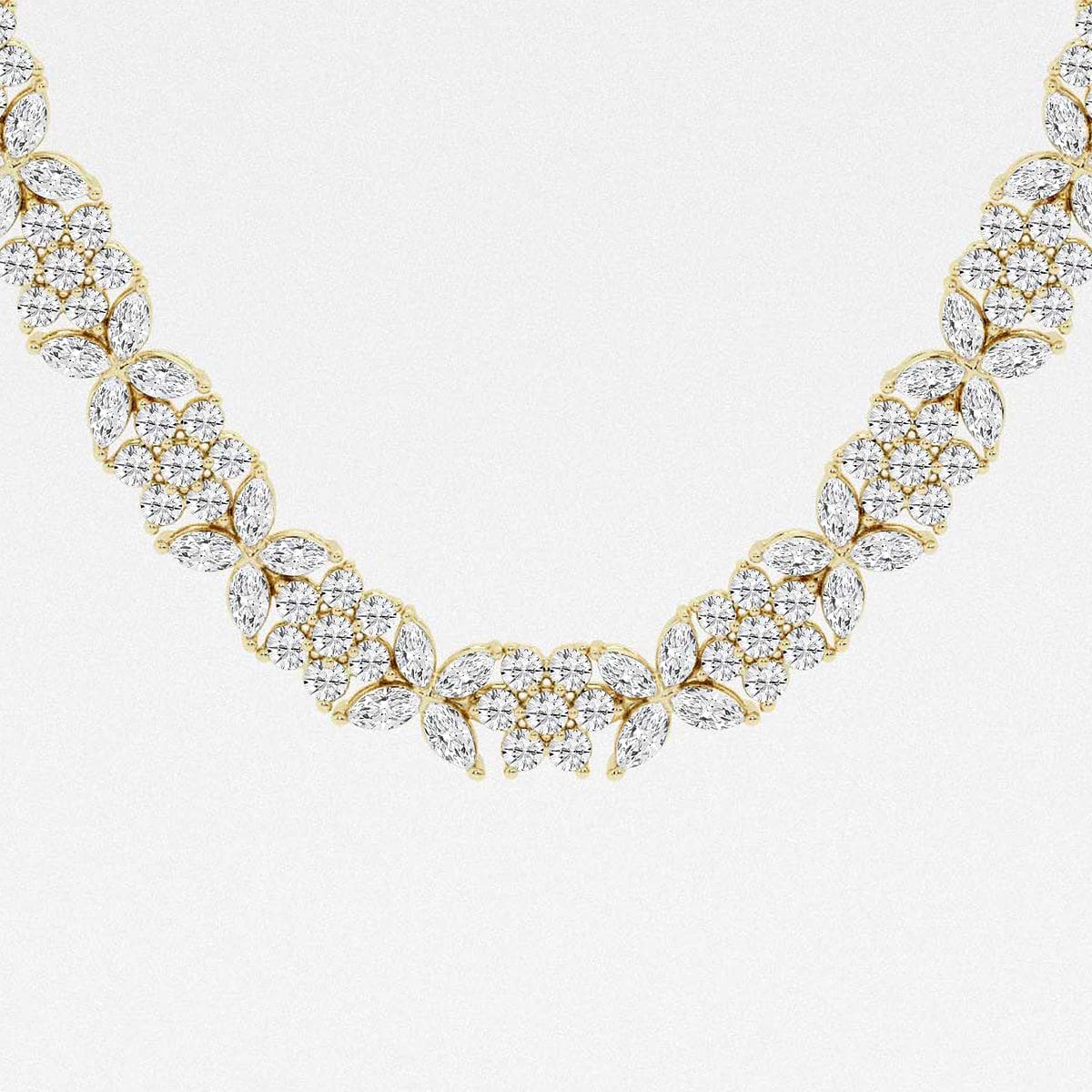 Additional Image 1 for  20 ctw Marquise Lab Grown Diamond Floral Tennis Necklace
