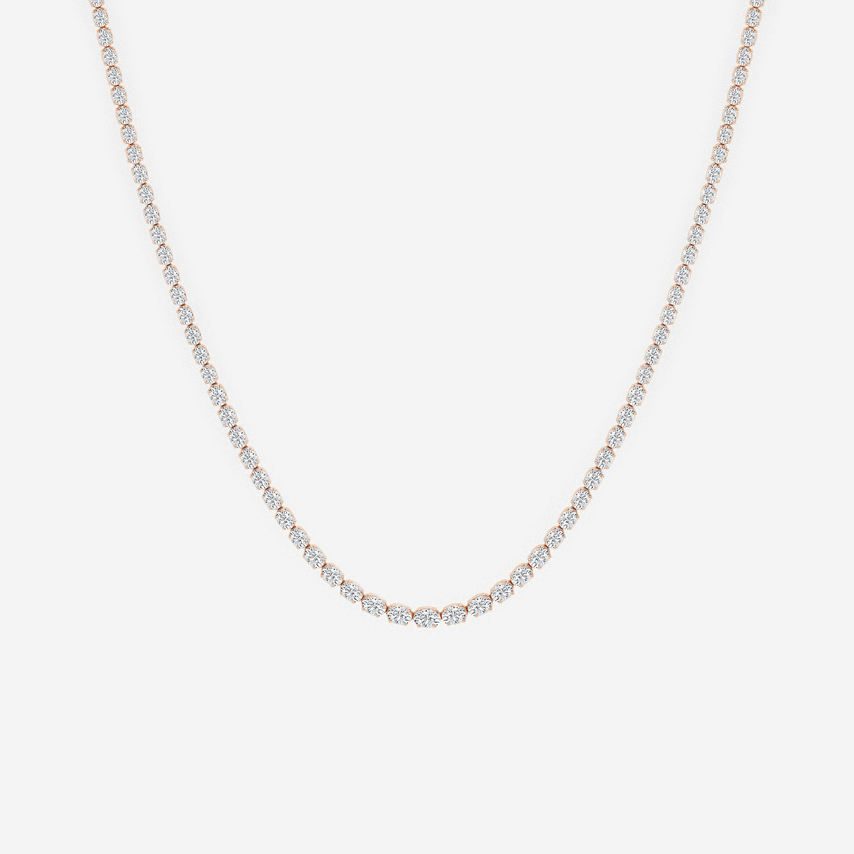10 ctw Oval Lab Grown Diamond East West Tennis Necklace