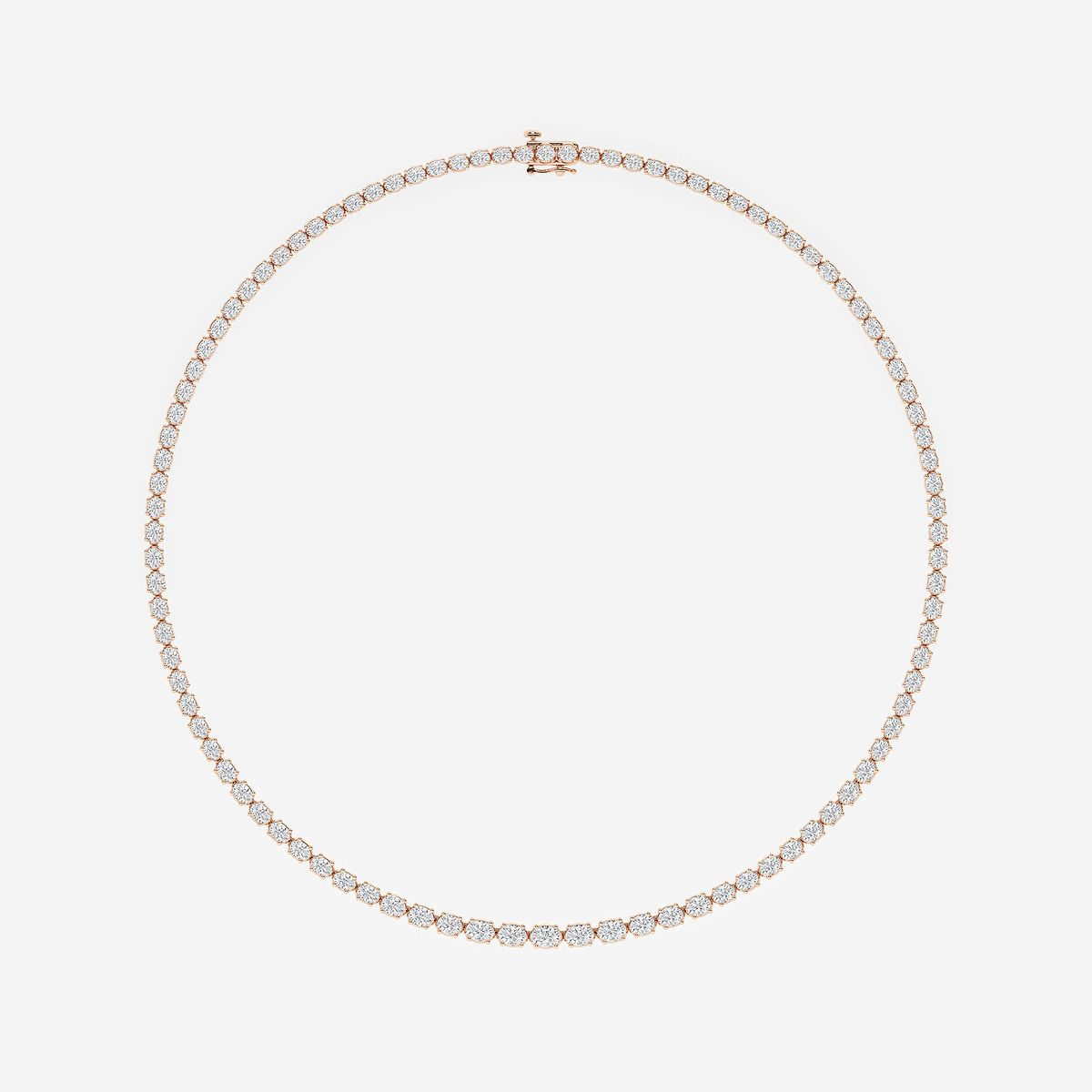 Additional Image 3 for  10 ctw Oval Lab Grown Diamond East West Tennis Necklace