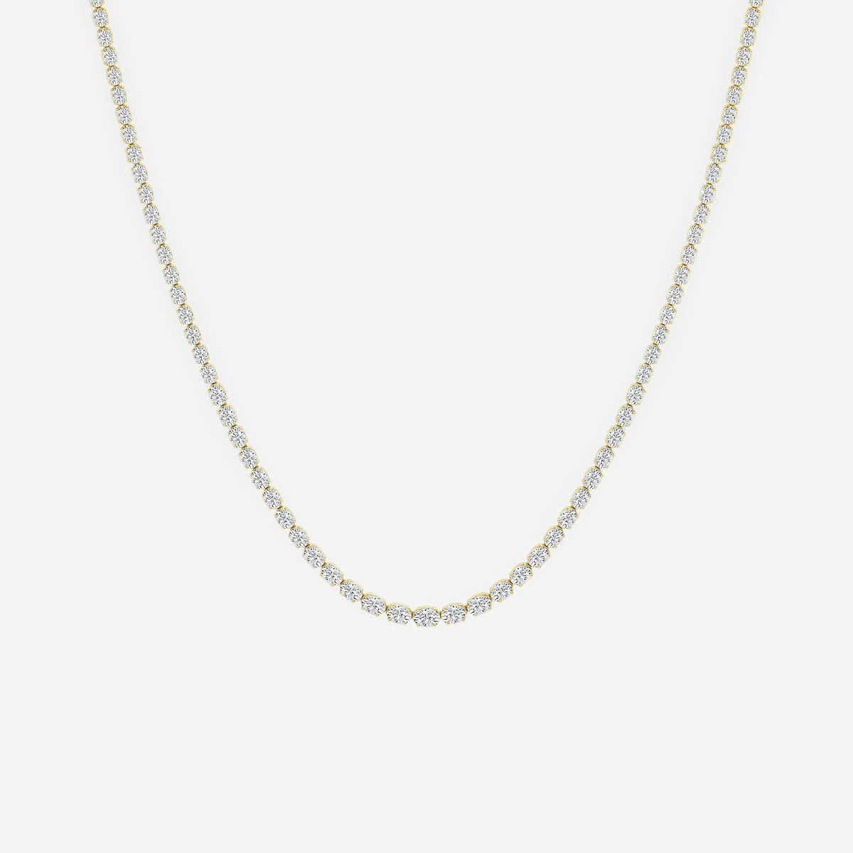 10 ctw Oval Lab Grown Diamond East West Tennis Necklace