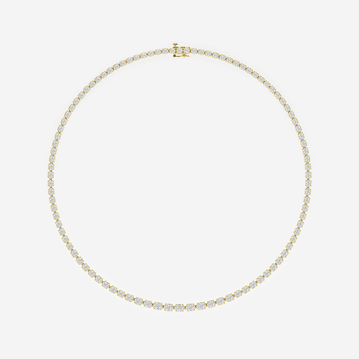 Additional Image 3 for  10 ctw Oval Lab Grown Diamond East West Tennis Necklace