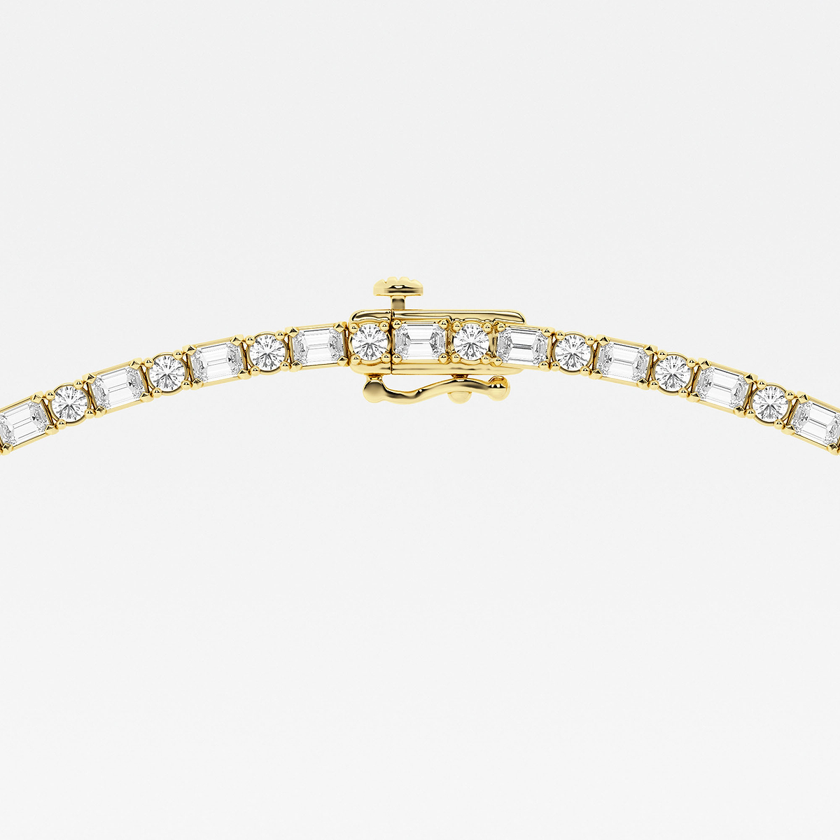 Additional Image 2 for  13 1/3 ctw Emerald Lab Grown Diamond Alternating Tennis Necklace