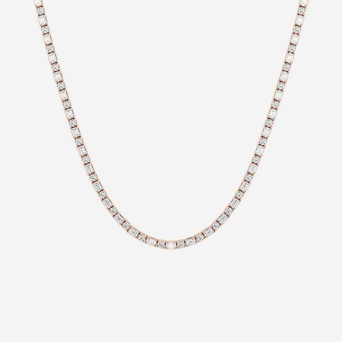Alternating Emerald Fashion Necklace
