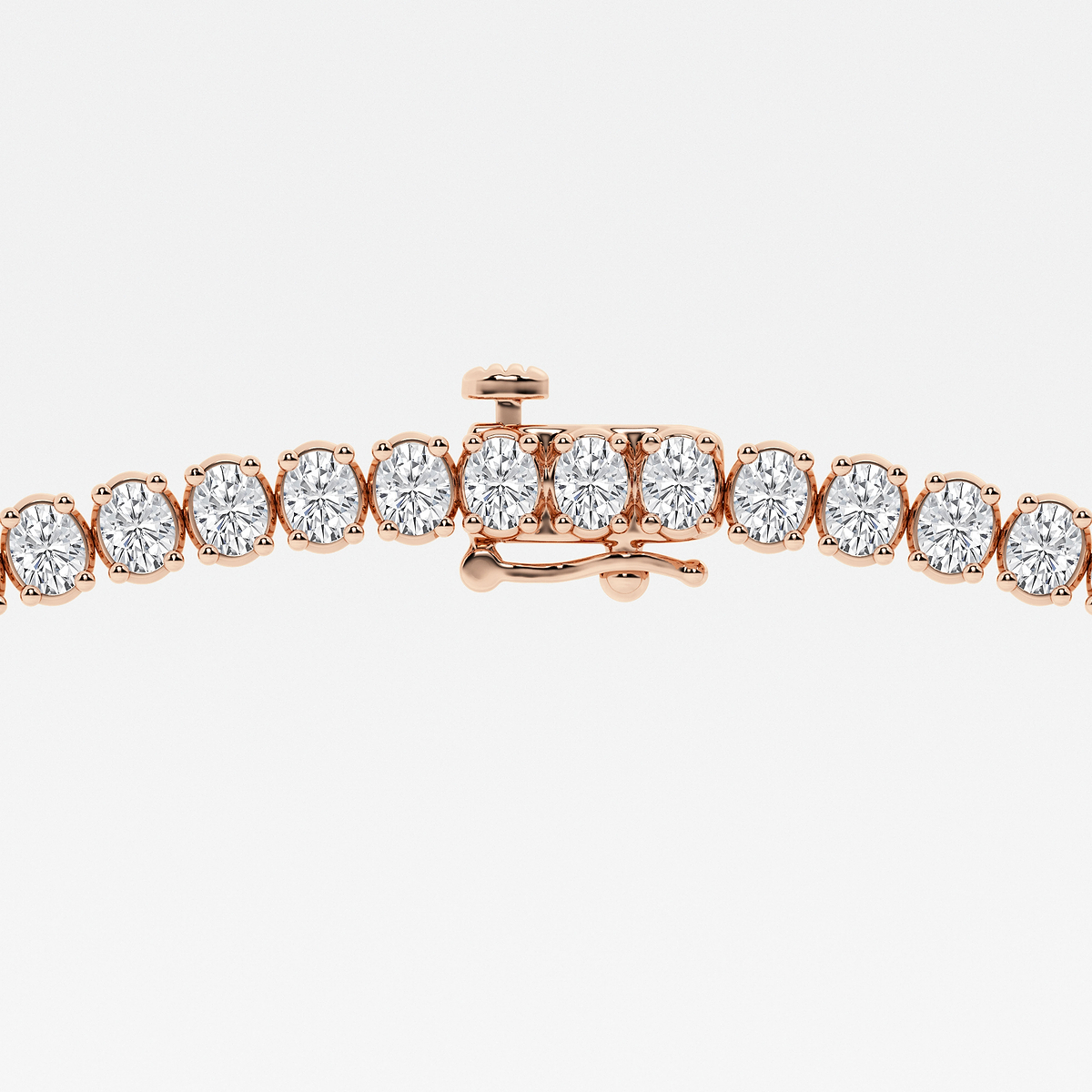 Additional Image 2 for  22 ctw Oval Lab Grown Diamond Graduated Tennis Necklace