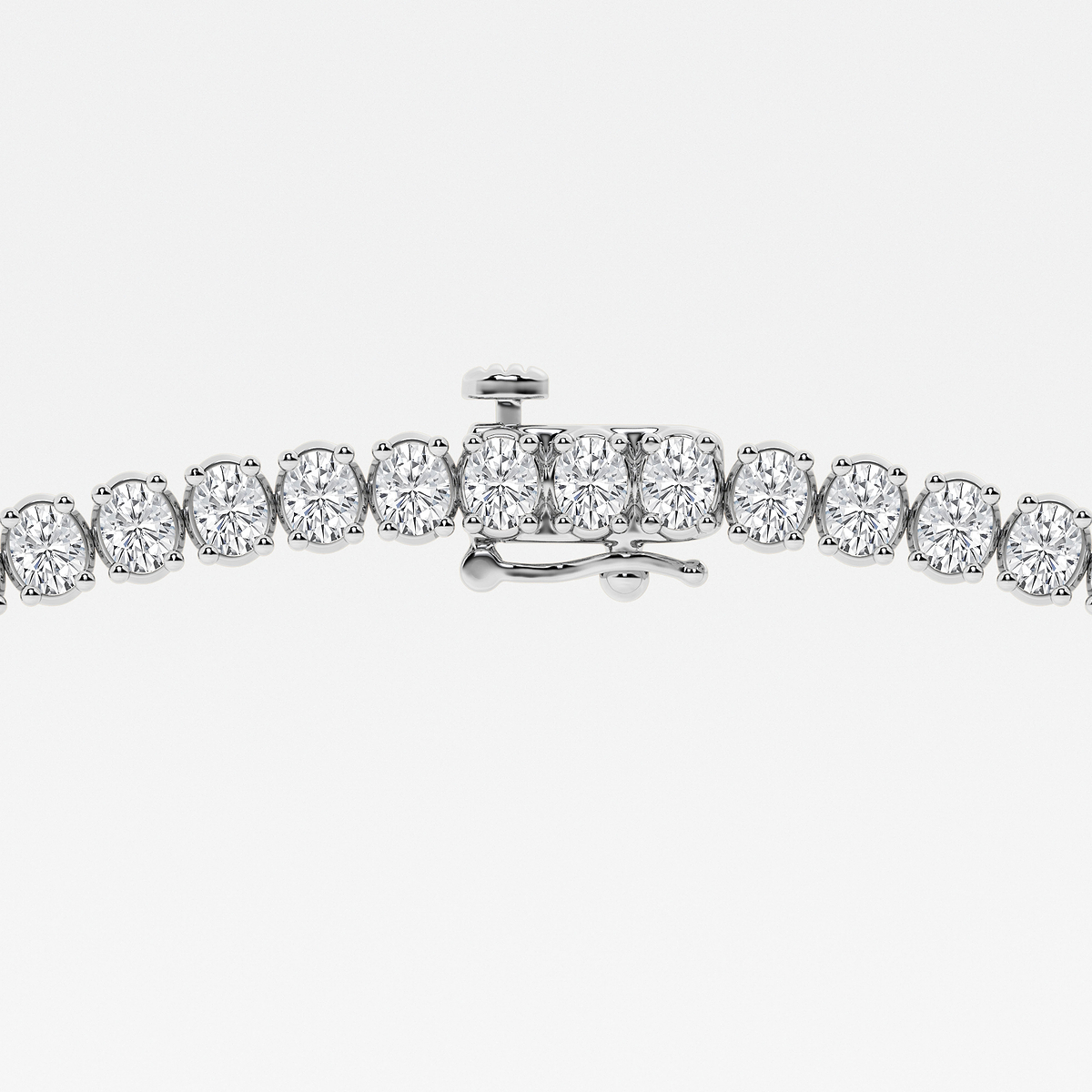 Additional Image 2 for  22 ctw Oval Lab Grown Diamond Graduated Tennis Necklace