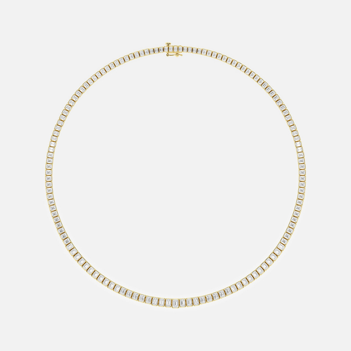 Additional Image 3 for  24 ctw Emerald Lab Grown Diamond Graduated Tennis Necklace