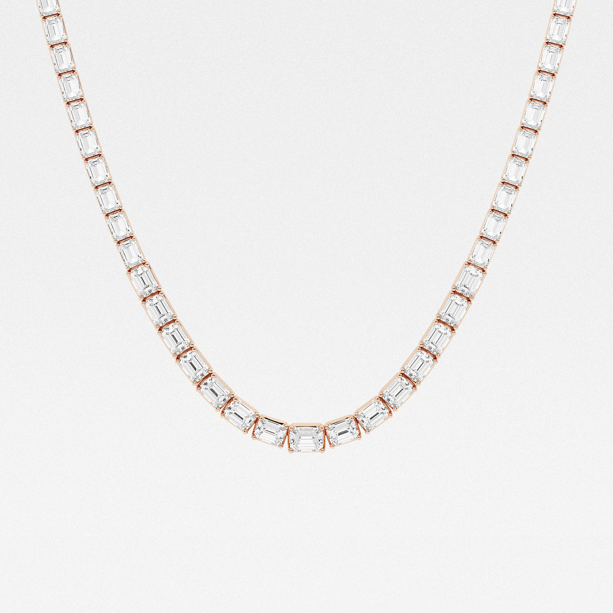 40 ctw Emerald Lab Grown Diamond East West Tennis Necklace
