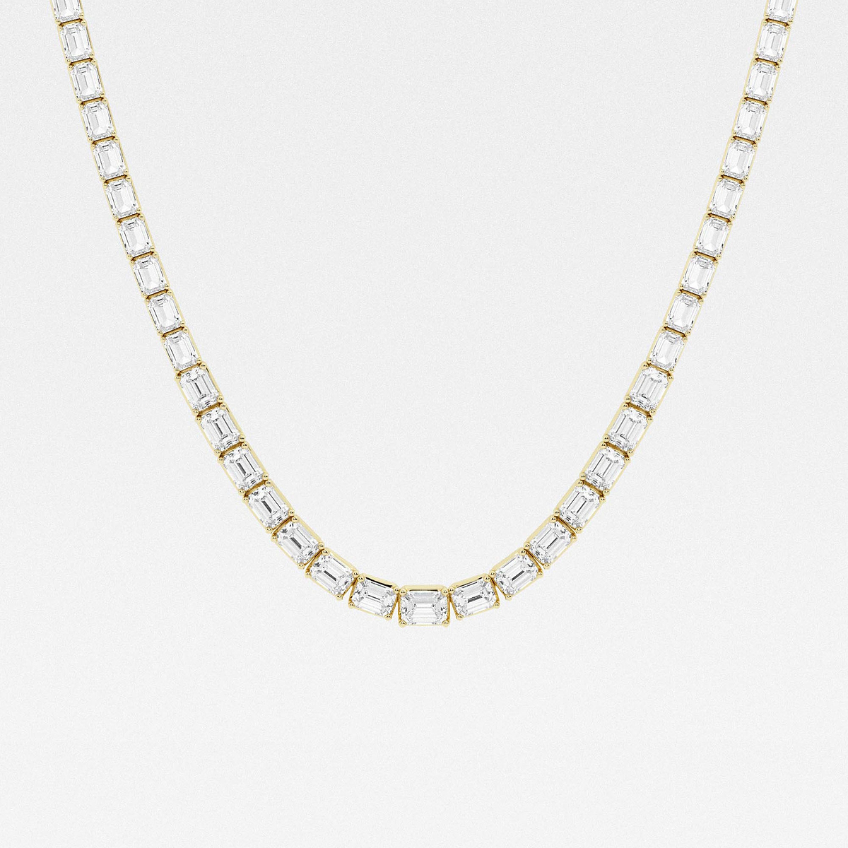 25 ctw Emerald Lab Grown Diamond East West Tennis Necklace