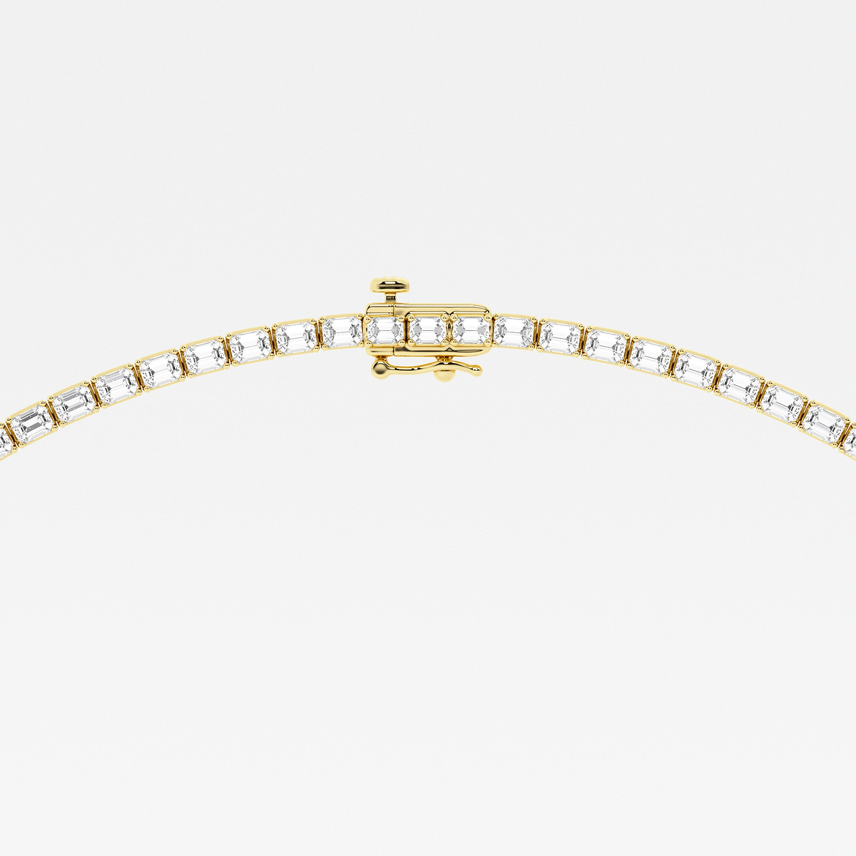 Additional Image 2 for  25 ctw Emerald Lab Grown Diamond East West Tennis Necklace