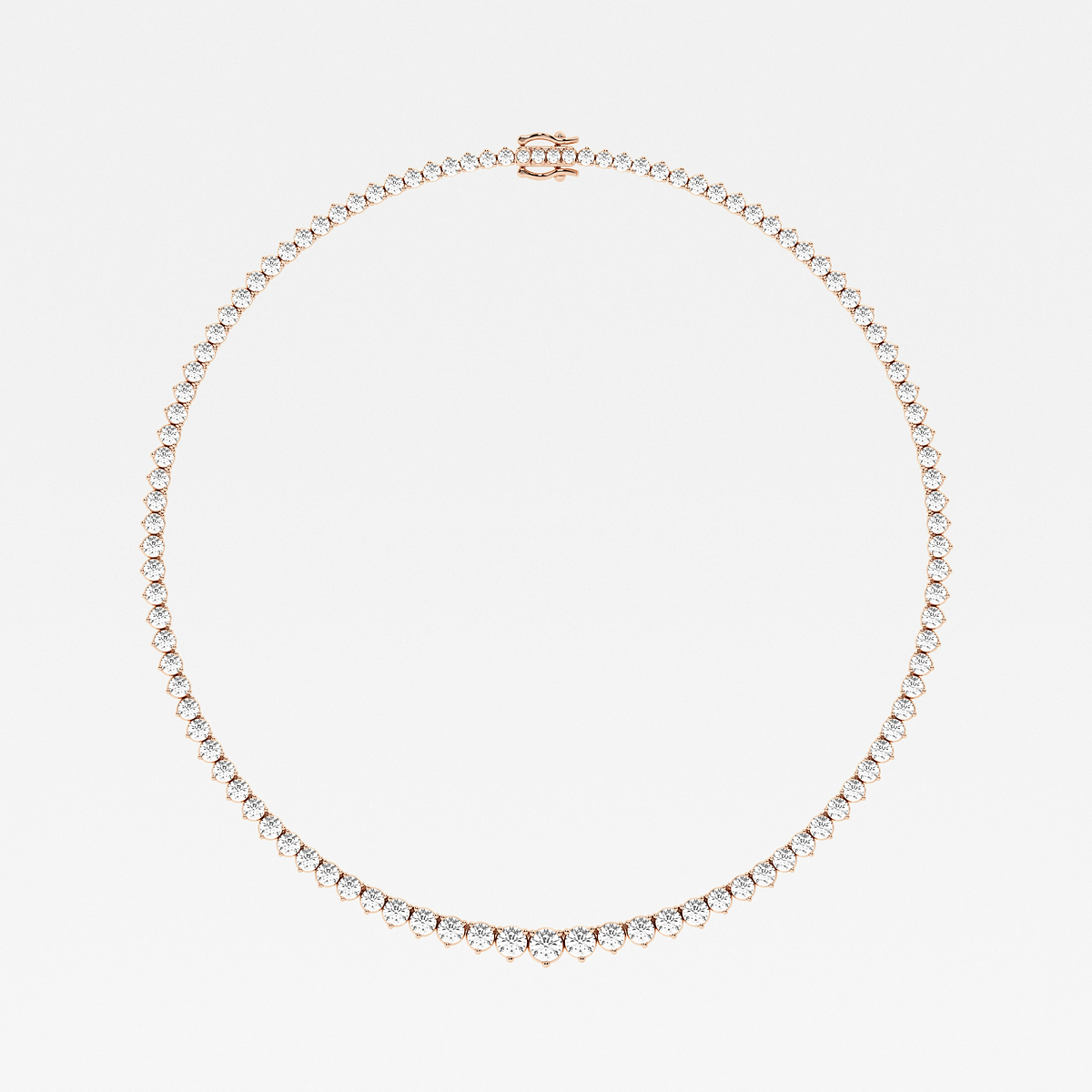 Additional Image 3 for  20 ctw Round Lab Grown Diamond Graduated Riviera Necklace