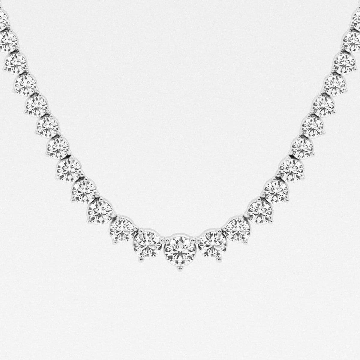 Additional Image 1 for  17 ctw Round Lab Grown Diamond Graduated Riviera Fashion Necklace