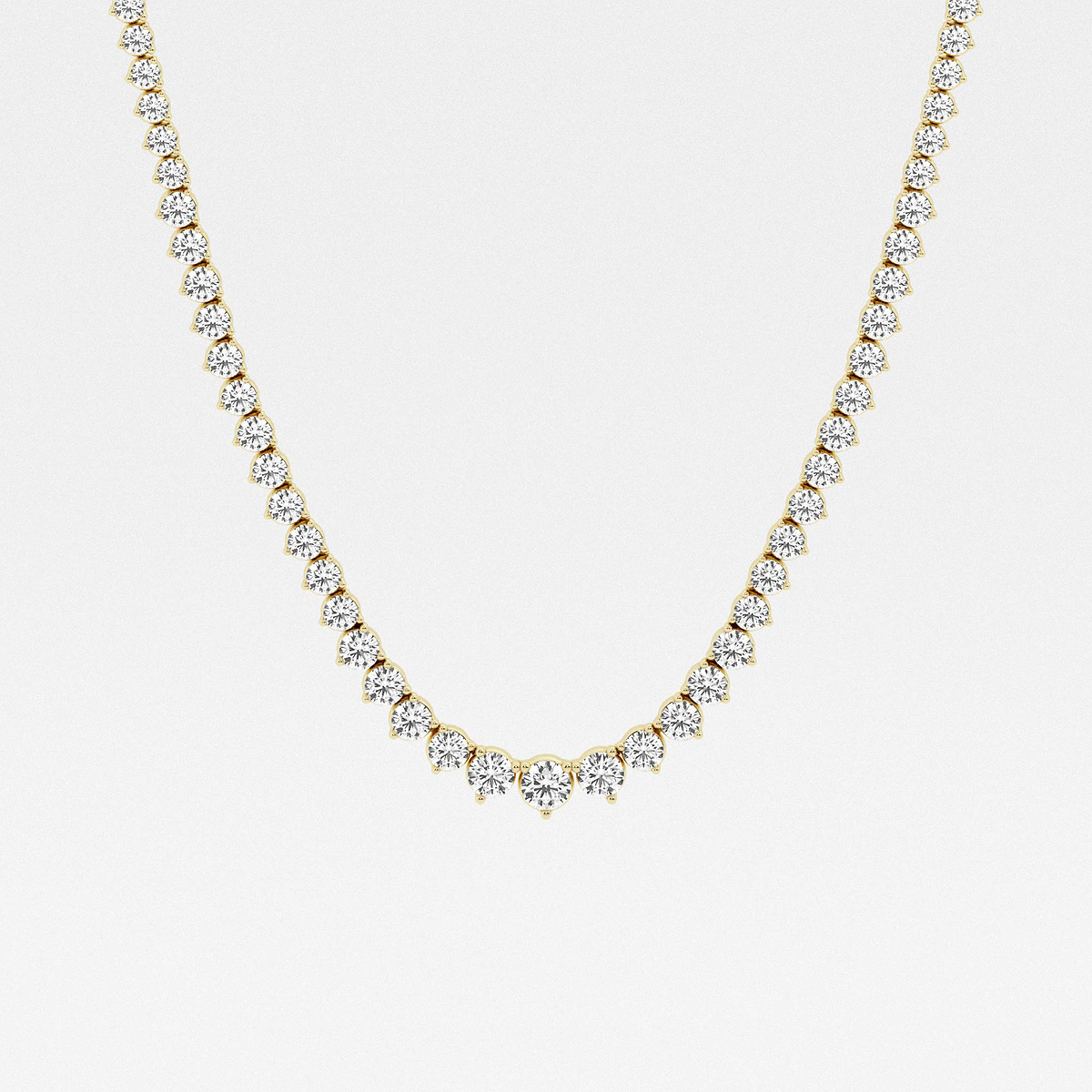 20 ctw Round Lab Grown Diamond Graduated Riviera Necklace