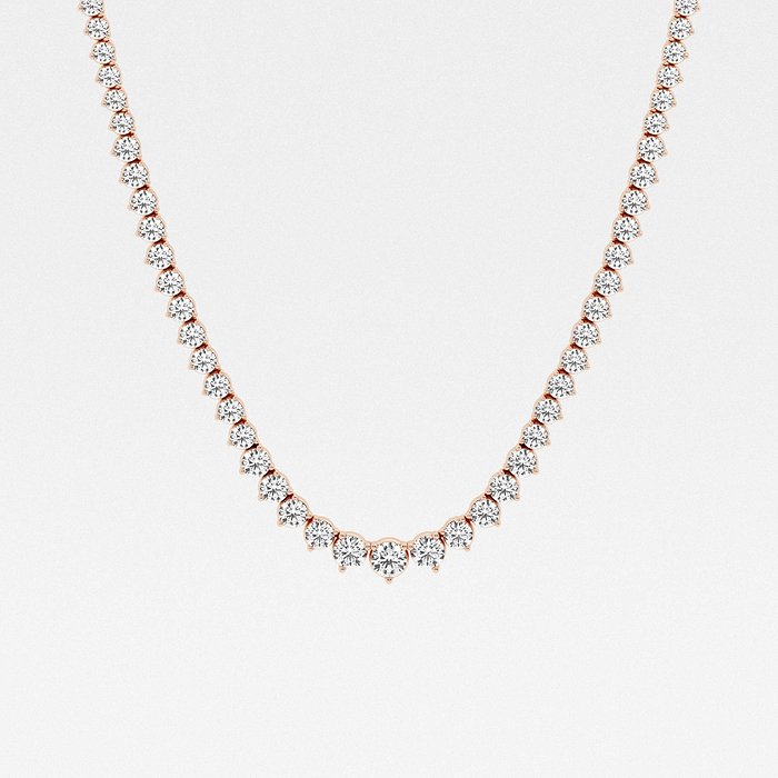 17 ctw Round Lab Grown Diamond Graduated Riviera Necklace