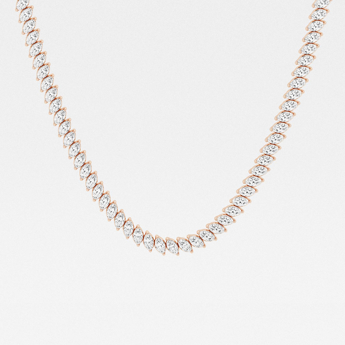 30 ctw Marquise Lab Grown Diamond Marquise Tennis Necklace