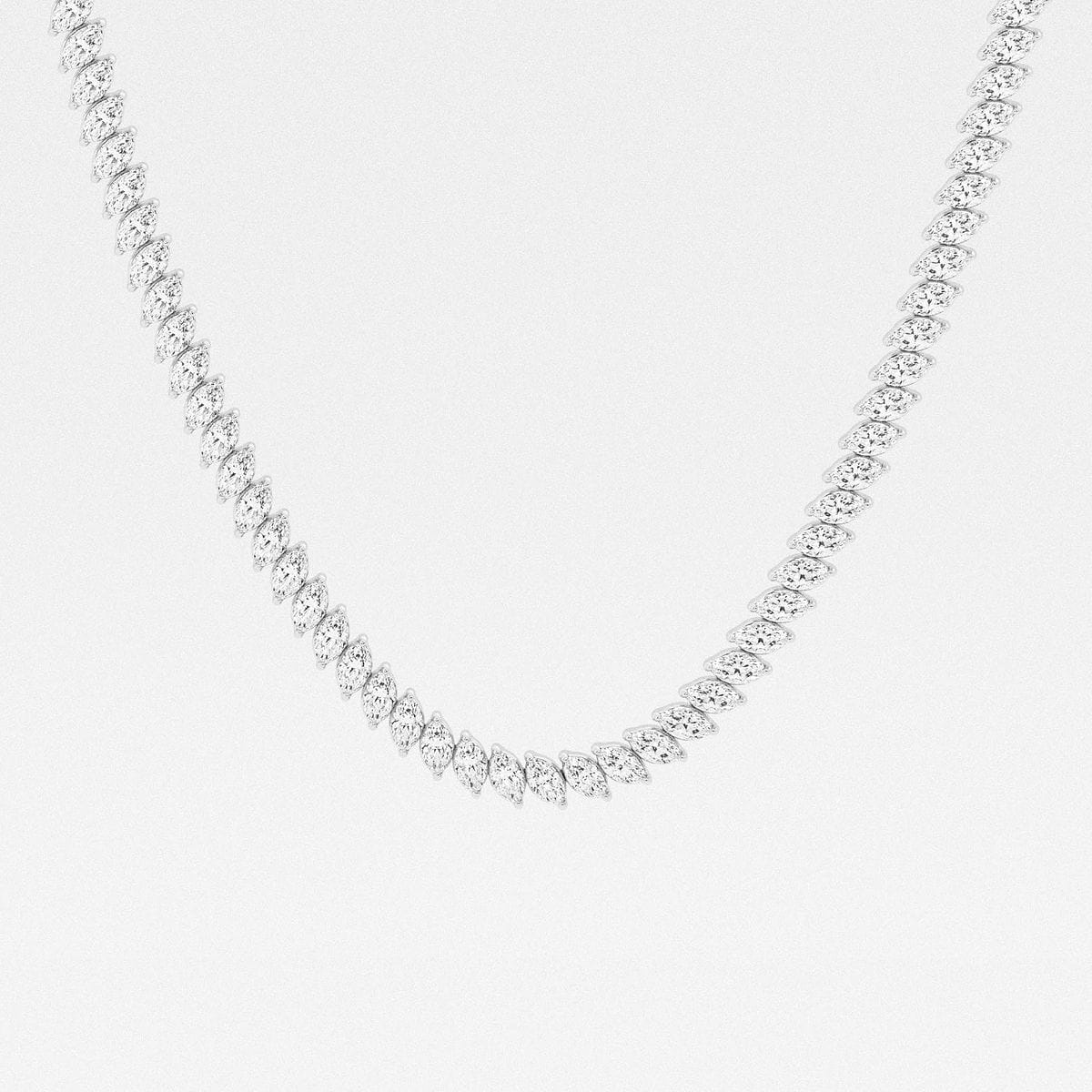 17 1/3 ctw Marquise Lab Grown Diamond Marquise Tennis Necklace