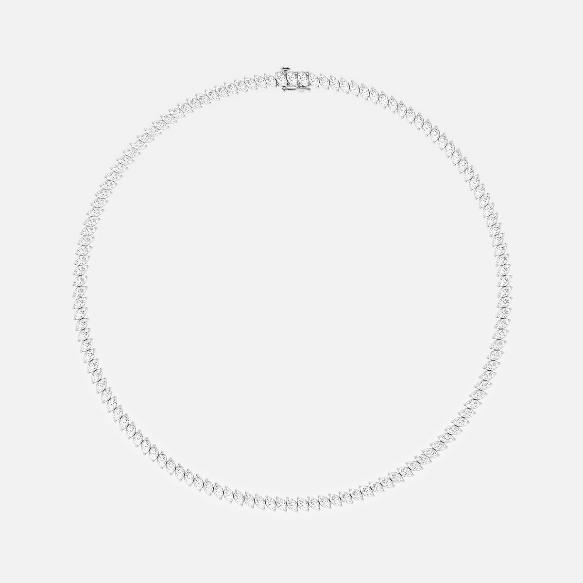 Additional Image 4 for  17 1/3 ctw Marquise Lab Grown Diamond Marquise Tennis Necklace