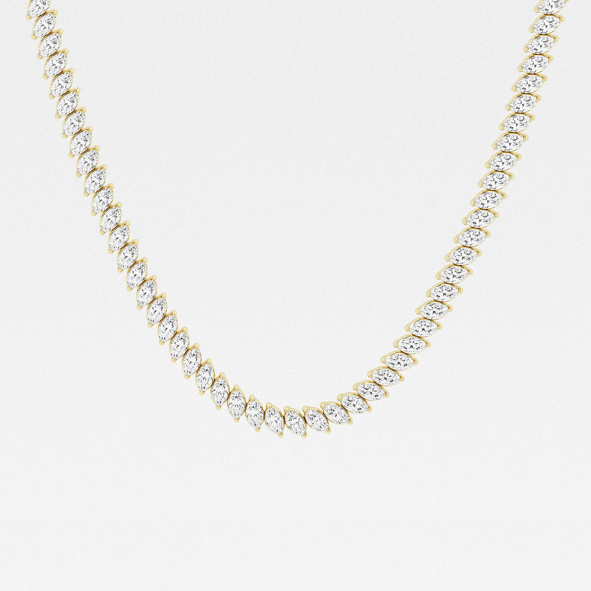 15 ctw Marquise Lab Grown Diamond Marquise Tennis Necklace