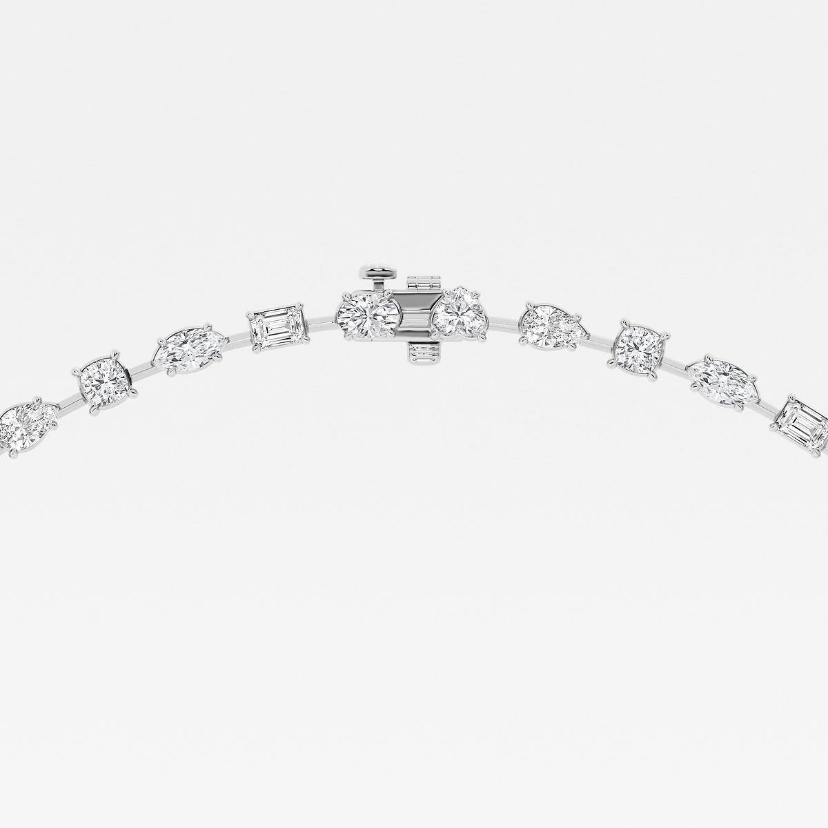 Additional Image 3 for  15 ctw Multi-Shape Lab Grown Diamond Tennis Necklace